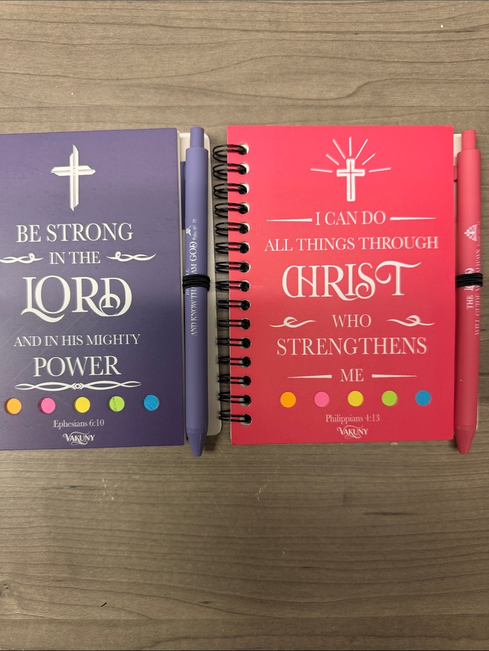 Last 2Inspirational Spiral Notebook with Pen Purple & Pink / other colors avail.